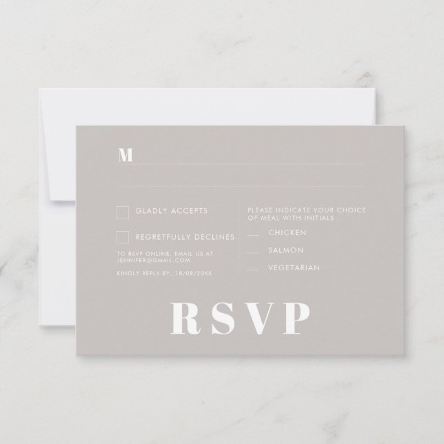 Minimalistische RSVP-Karten für Hochzeiten Einladung (Vorderseite)