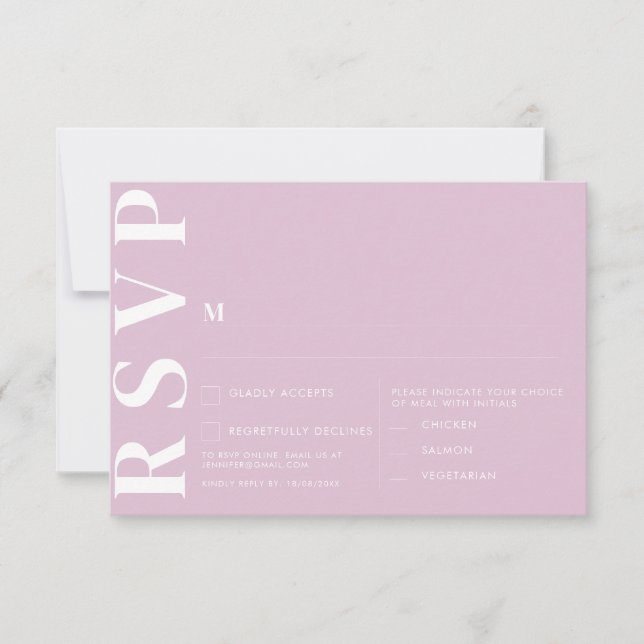 Minimalistische RSVP-Karten für Hochzeiten Einladung (Vorderseite)