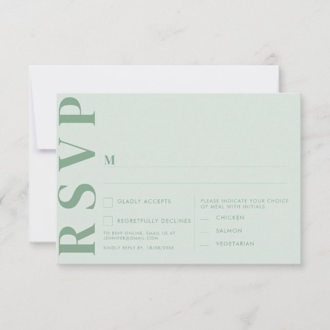 Minimalistische RSVP-Karten für Hochzeiten Einladung (Vorderseite)