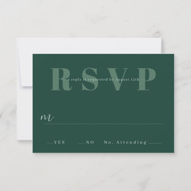 Minimalistische RSVP-Karten für Hochzeiten Einladung (Rückseite)