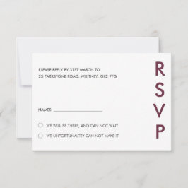 Minimalistische RSVP-Karten für Hochzeiten Einladung