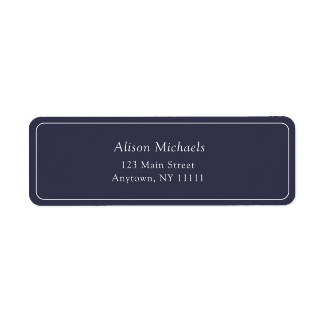 Minimalistische Rücksendeadresse für Navy Blue Bor (Vorne)