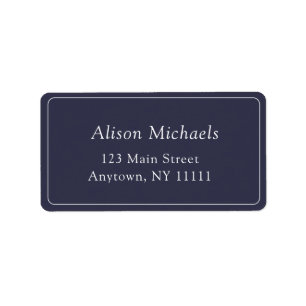 Minimalistische Rücksendeadresse für Navy Blue Bor Adressaufkleber