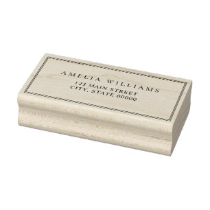 Minimalistische Rücksendeadresse mit zwei Rändern Gummistempel