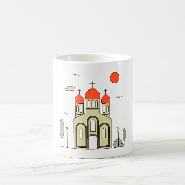 Minimalistische russisch-orthodoxe Kirche Kaffeetasse (Von Creator hochgeladen)