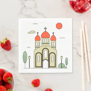 Minimalistische russisch-orthodoxe Kirche Serviette