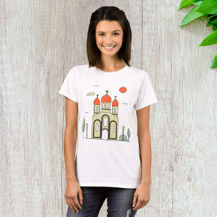 Minimalistische russisch-orthodoxe Kirche T-Shirt