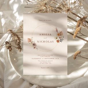 Minimalistische Rustikale Boho Floral Wedding Einladung