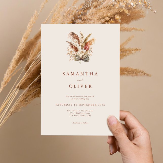 Minimalistische Rustikale Boho Floral Wedding Einladung (Von Creator hochgeladen)