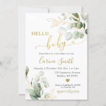 Minimalistische Rustikale Eukalyptus Greenery Baby