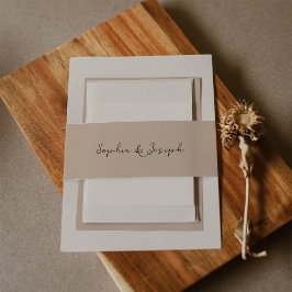 Minimalistische Rustikale Hochzeit | Dunkle neutra Einladungsbanderole