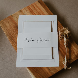 Minimalistische Rustikale Hochzeit Einladungsbanderole