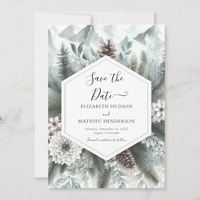 Minimalistische Rustikale Hochzeit Save The Date (Vorderseite)