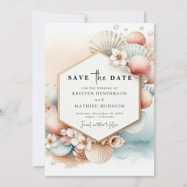Minimalistische Rustikale Hochzeit Save The Date (Vorderseite)