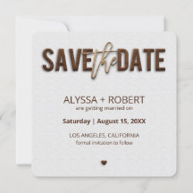 Minimalistische rustikale Holzkarte Save the Date