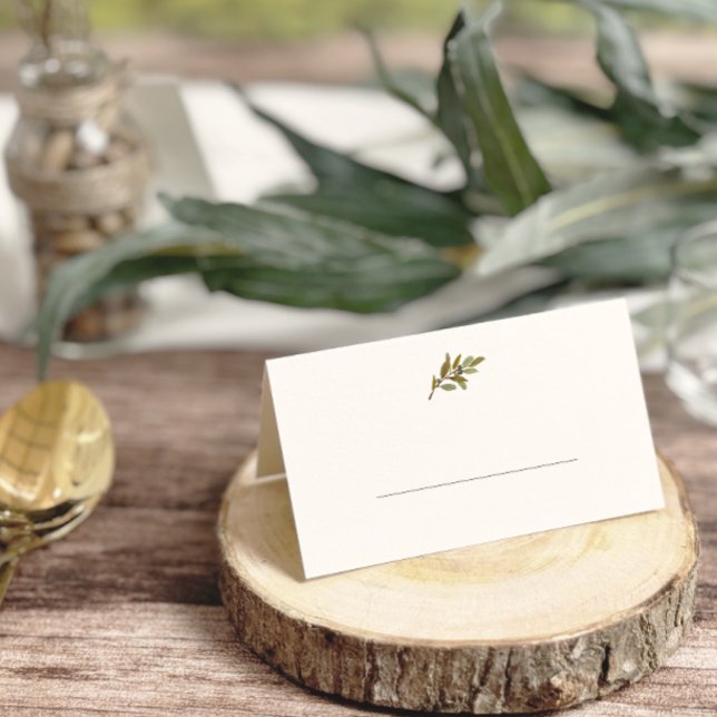 Minimalistische Rustikale Olive Branch Hochzeit ge Platzkarte (Von Creator hochgeladen)
