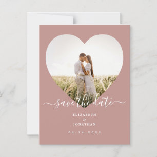 Minimalistische rustikale rosa Foto Hochzeit speic Magneteinladung