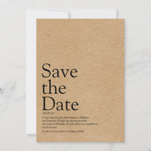 Minimalistische rustikale Save the Date Definition