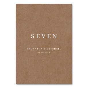 Minimalistische rustikale Tischnummer