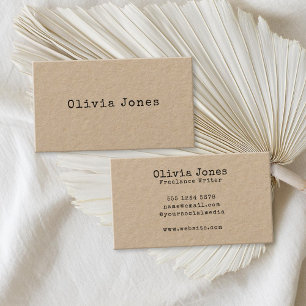 Minimalistische rustikale Vintage Schreibmaschine  Visitenkarte