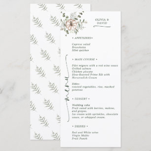 Minimalistische Rustikale Wasserfarben-Kürbis-Herb Menükarte