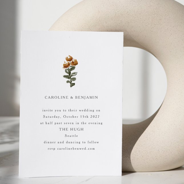 Minimalistische Rustikale Wildblume Hochzeit Einladung (Von Creator hochgeladen)