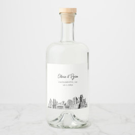 Minimalistische Sacramento-Hochzeit Alkoholflaschenetikett