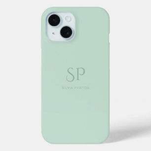 Minimalistische Sage Green Custom Monogram Case-Mate iPhone Hülle