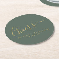 Minimalistische Sage Green Gold Custom Wedding