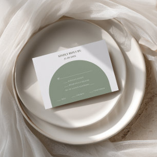 Minimalistische Sage-Grün-Bogen-Mahlzeiten-Auswahl RSVP Karte
