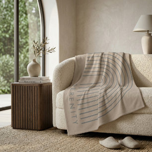 Minimalistische Sand-Beige-Wurfdecke - 'SERENITY' Fleecedecke