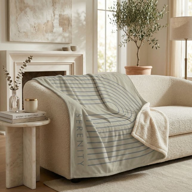 Minimalistische Sandgraue Bogen-Linien-Kunst Still Fleecedecke (Minimalist Sand Grey Arch Line Art Quiet Luxury Sophisticated Home Decor Fleece & Sherpa Blankets
)