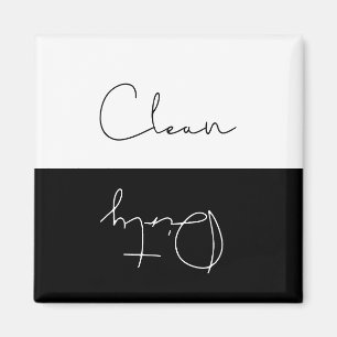 Minimalistische saubere oder dreckige Geschirrspül Magnet