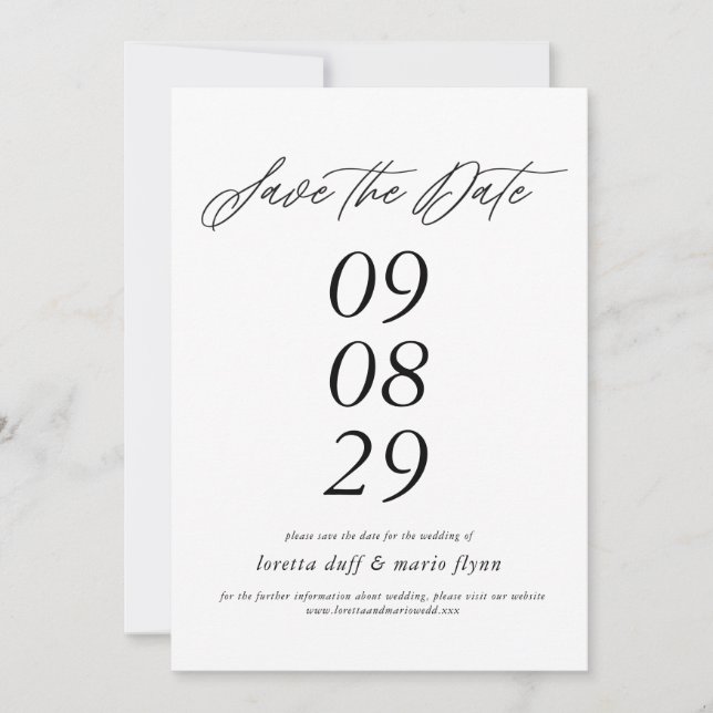 Minimalistische Save the Date Einladung (Vorderseite)
