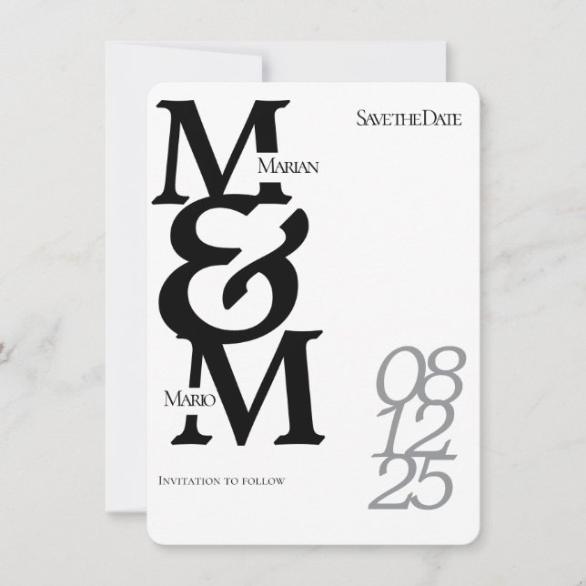 Minimalistische Save the Date Einladung (Vorderseite)