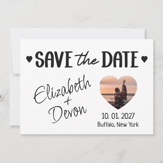 Minimalistische Save the Date Fotokarte (Vorderseite)