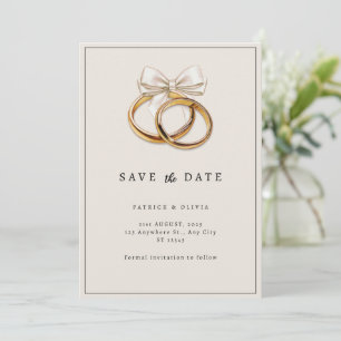 Minimalistische Save the Date Hochzeitsring-Einlad