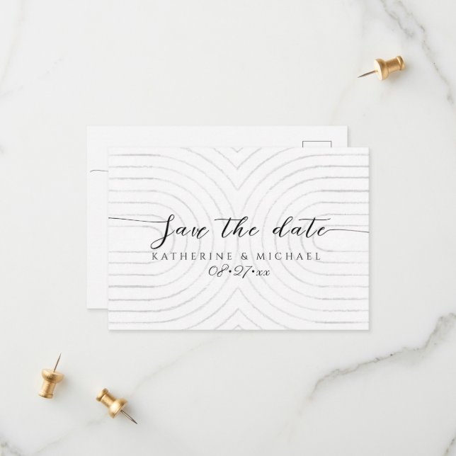 Minimalistische Save the Date Karte (Vorderseite/Rückseite Beispiel)