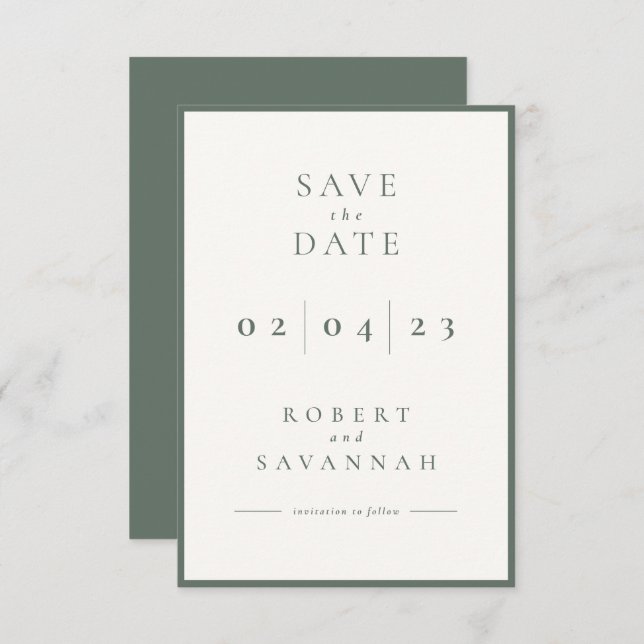 Minimalistische Save the Date Karte anzeigen (Vorne/Hinten)