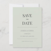 Minimalistische Save the Date Karte | Blassgrün