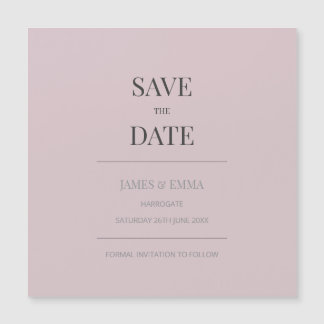 Minimalistische Save-the-Date-Karte Dusky Rose Magnetkarte