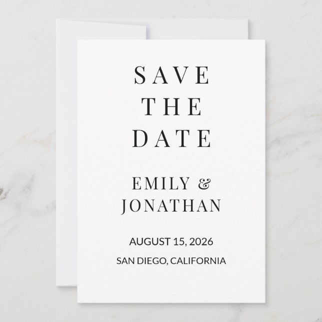 Minimalistische Save the Date Karte - Elegante ben (Vorderseite)
