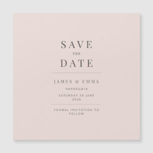 Minimalistische Save-the-Date-Karte mit warmer Röt Magnetkarte