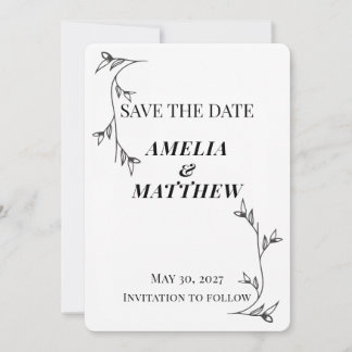 Minimalistische Save-the-Date-Karte, moderne Ästhe Save The Date