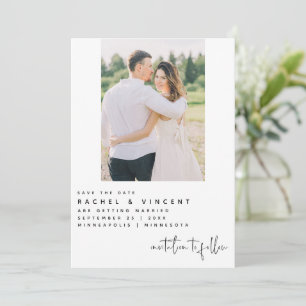 Minimalistische Save The Date Single-Photo-Karte