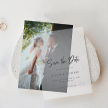 Minimalistische Save-The-Date-Vellum-Einladung