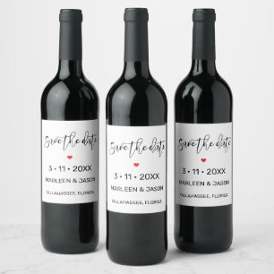Minimalistische Save-the-Date-Wein-Etikette Weinetikett
