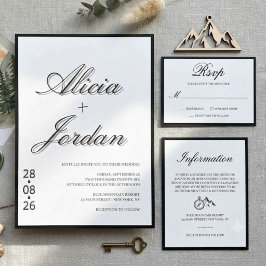 Minimalistische Schick-Kalligrafie-Hochzeitseinlad Einladung