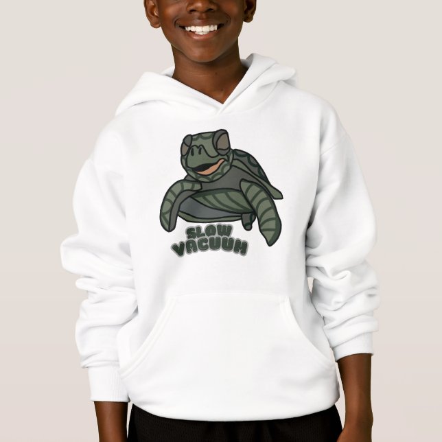 Minimalistische Schildkröte Ein langsames Vakuum i Hoodie (Vorderseite)