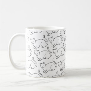 Minimalistische Schlaffe-Katzen-Muster-Tasse Han Kaffeetasse